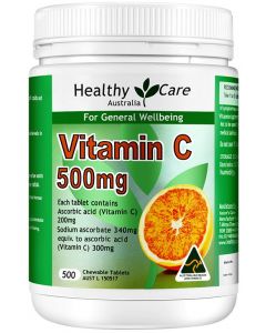 Healthy Care 維他命C Vitamin C 500mg [為膠原蛋白形成提供維生素] 500粒
